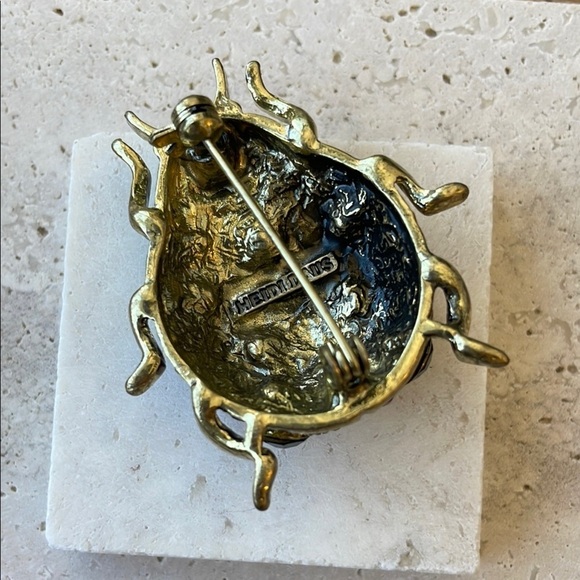 Gold and Black Ladybug Brooch - Picture 2 of 2